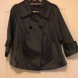 Waist swing jacket. Smoky slate blue color.